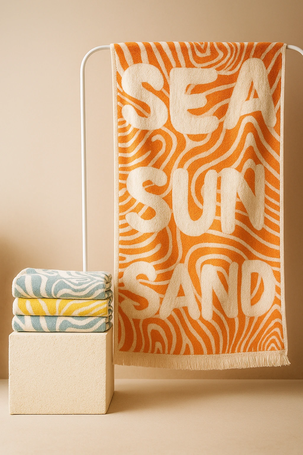 Velour beach towel production in Turkish cotton for private label beach towel brands