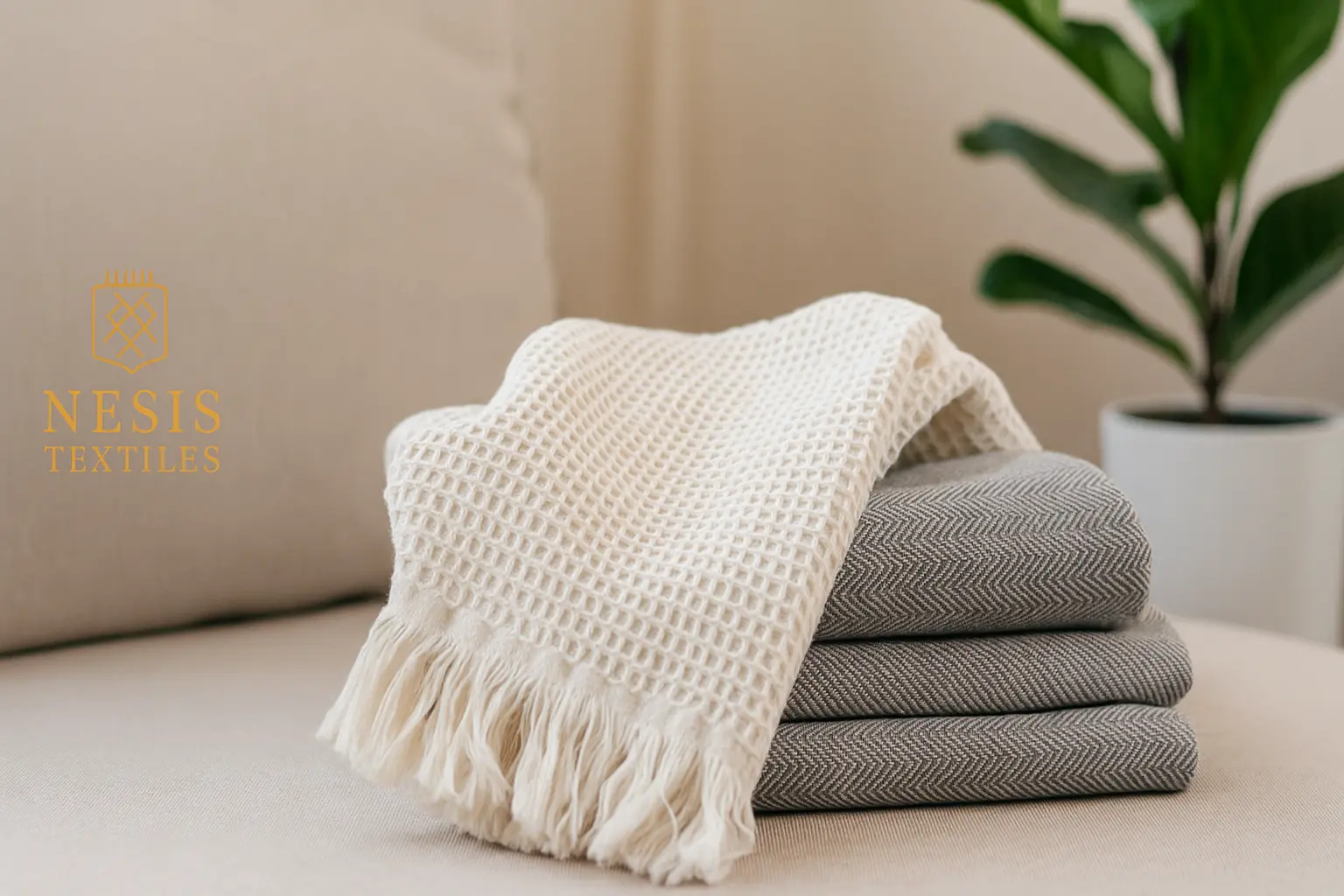 Waffle Cotton Honeycomb Blanket – OEM Production