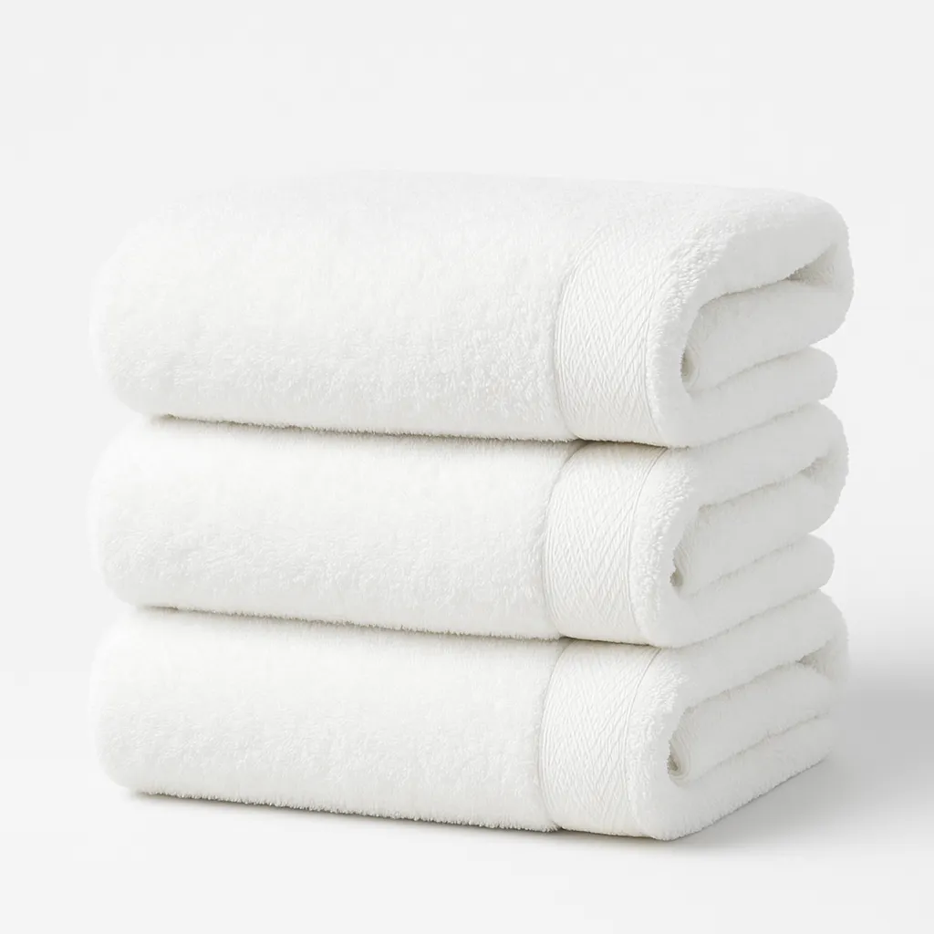 Premium hotel towel texture detail