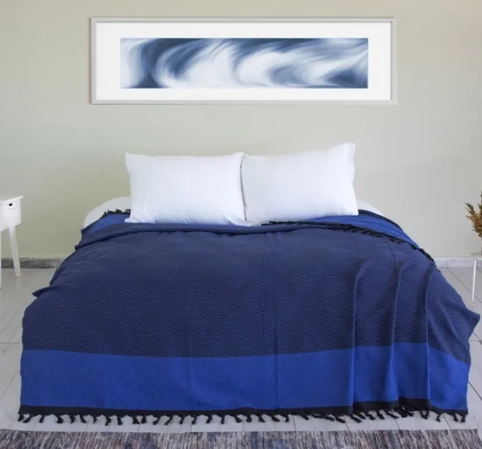 Cotton Diamond Bedspread Black – wholesale cotton bedspread for hotels and home collections