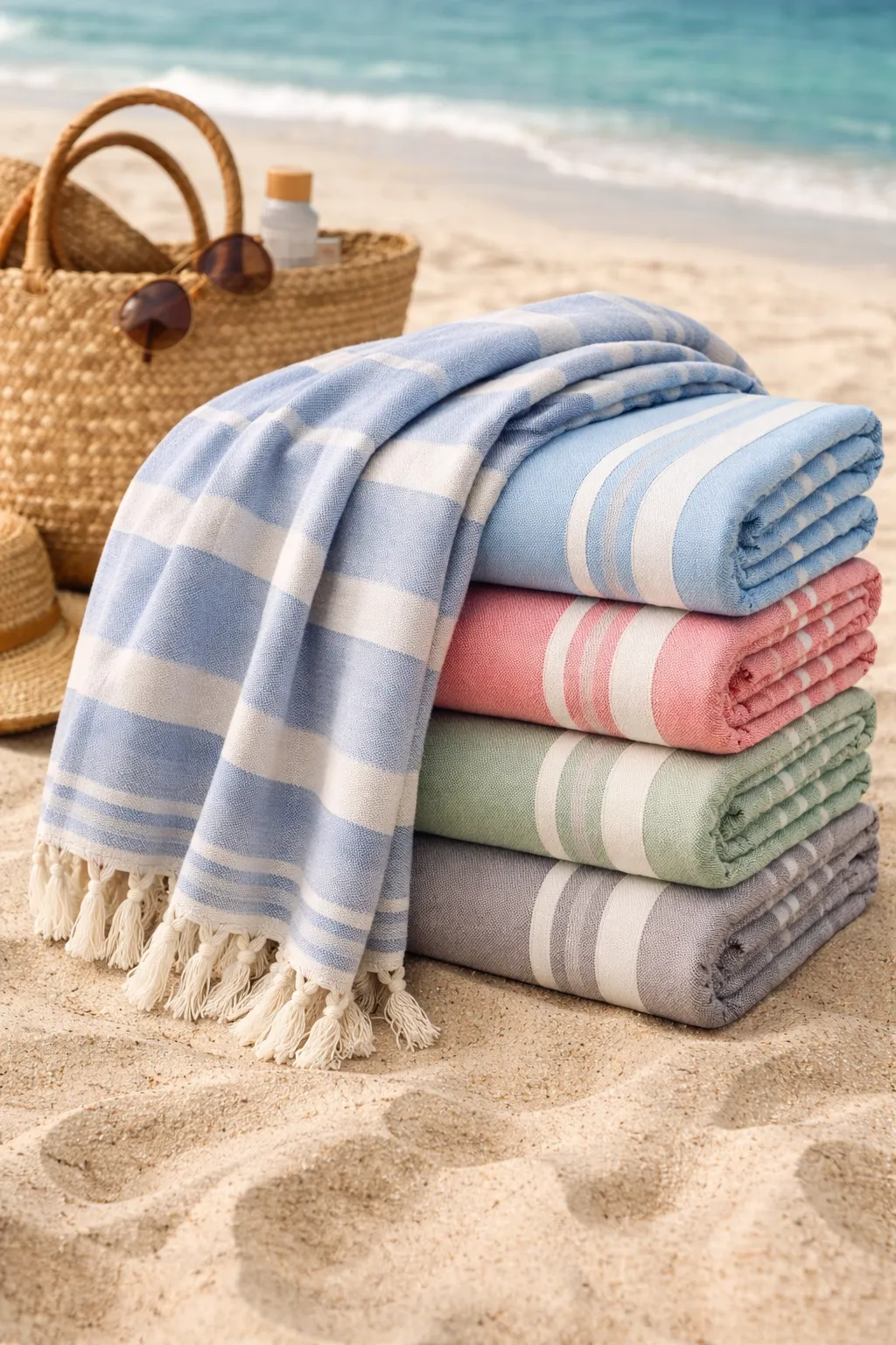 Travel peshtemal towels for lightweight compact retail programs