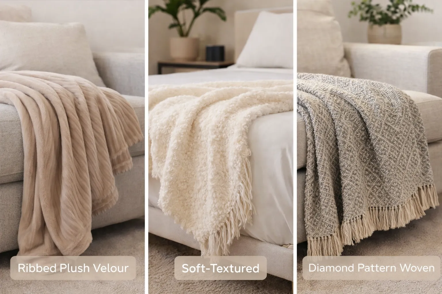 Private label throw blanket and home textile collection