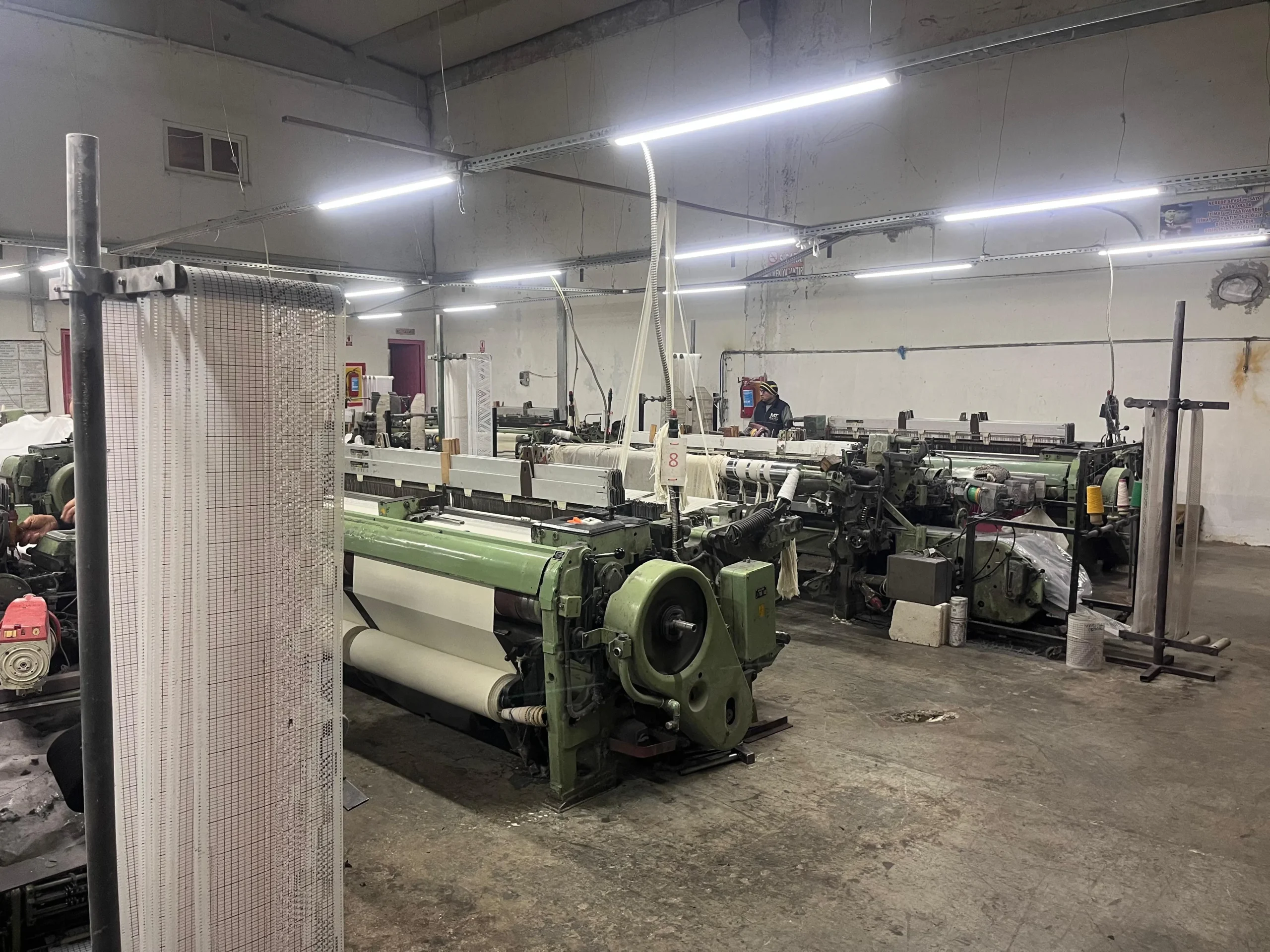 Towel weaving department for bulk textile production in Turkey