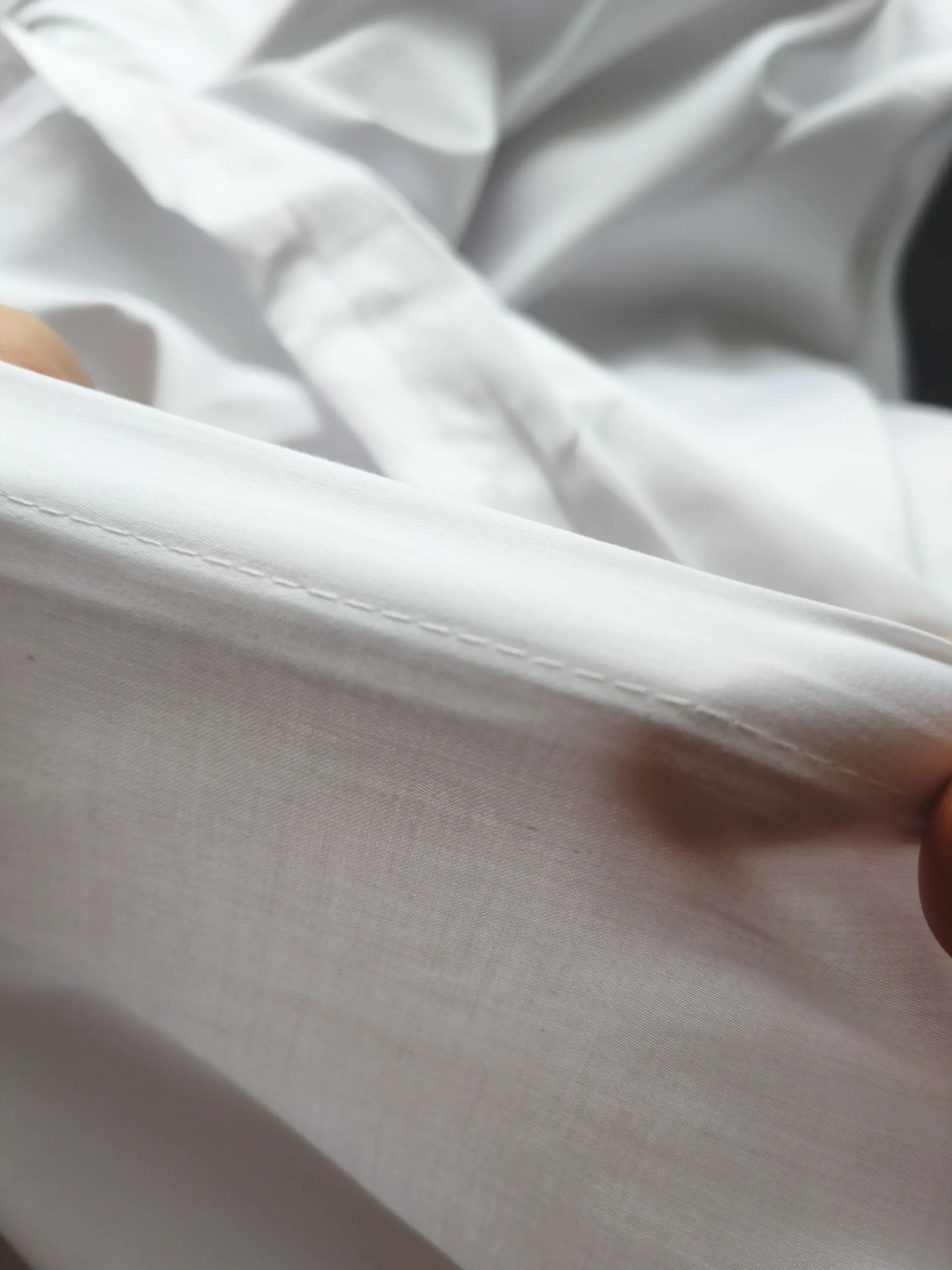 Premium bed linen stitching detail