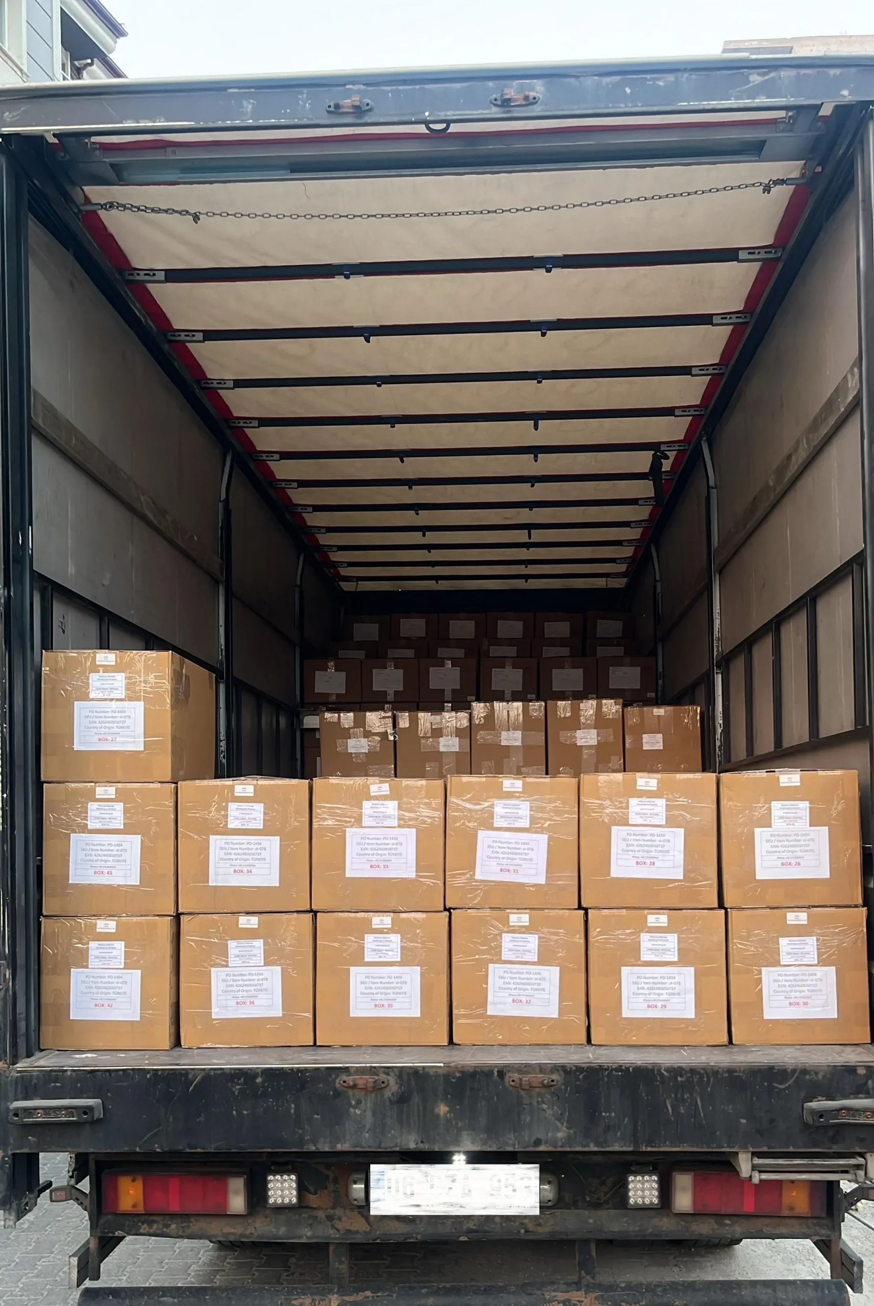 B2B textile export shipment preparation from Türkiye