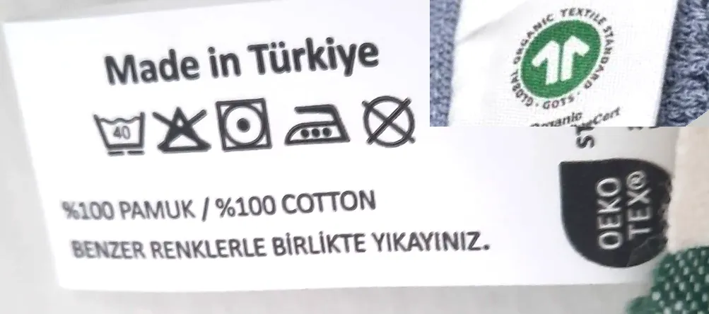 Certified OEKO-TEX and GOTS label applications on textile products